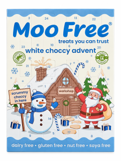 Kalendář adventní kakaový bílý 70 g MOO FREE